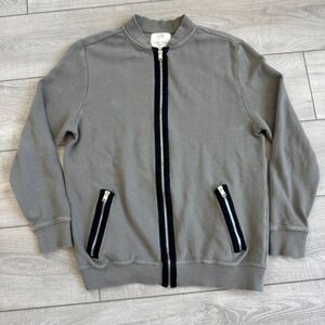 Zara Boys Collection Cotton Blend Ribbed Sage ￼Green Full Zip‎ Up Sweater, 13/14